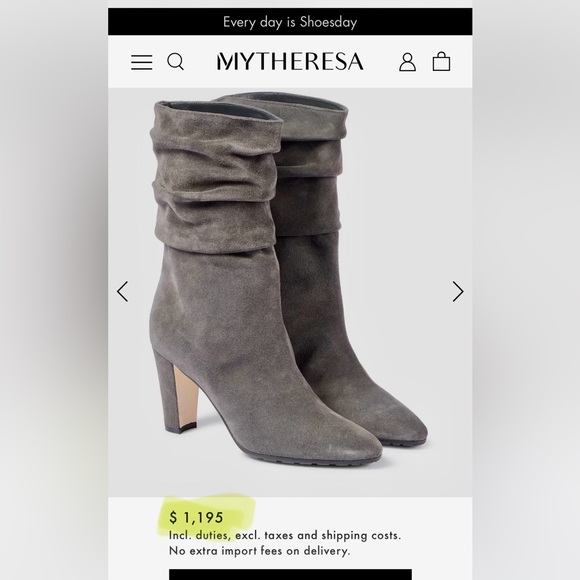 Manolo Blahnik Grey Suede Heeled Boots - Picture 9 of 9